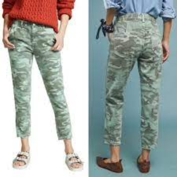 A M O Pants - A M O Spring Camo Slouch Trouser Relaxed Slouch Fit Ankle Pants Size 24